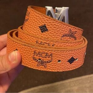 MCM Cognac Visetos Belt